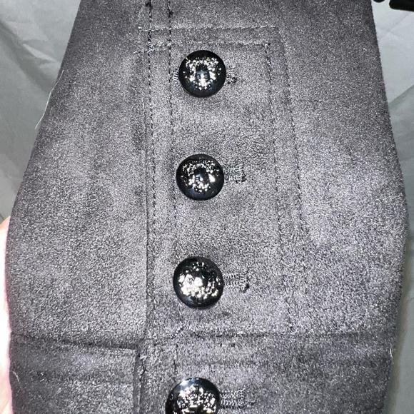 Carmen Marc Valvo Black Faux Suede Jacket Blazer Women’s Size Small EUC - Picture 4 of 8
